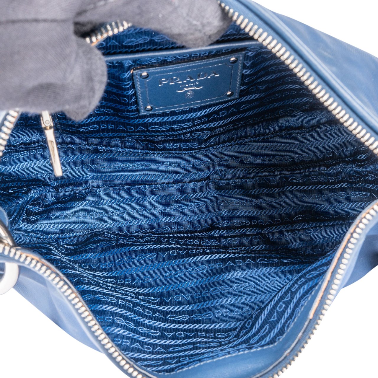 Prada Prada Blue Nylon City Shoulder Bag Blauw