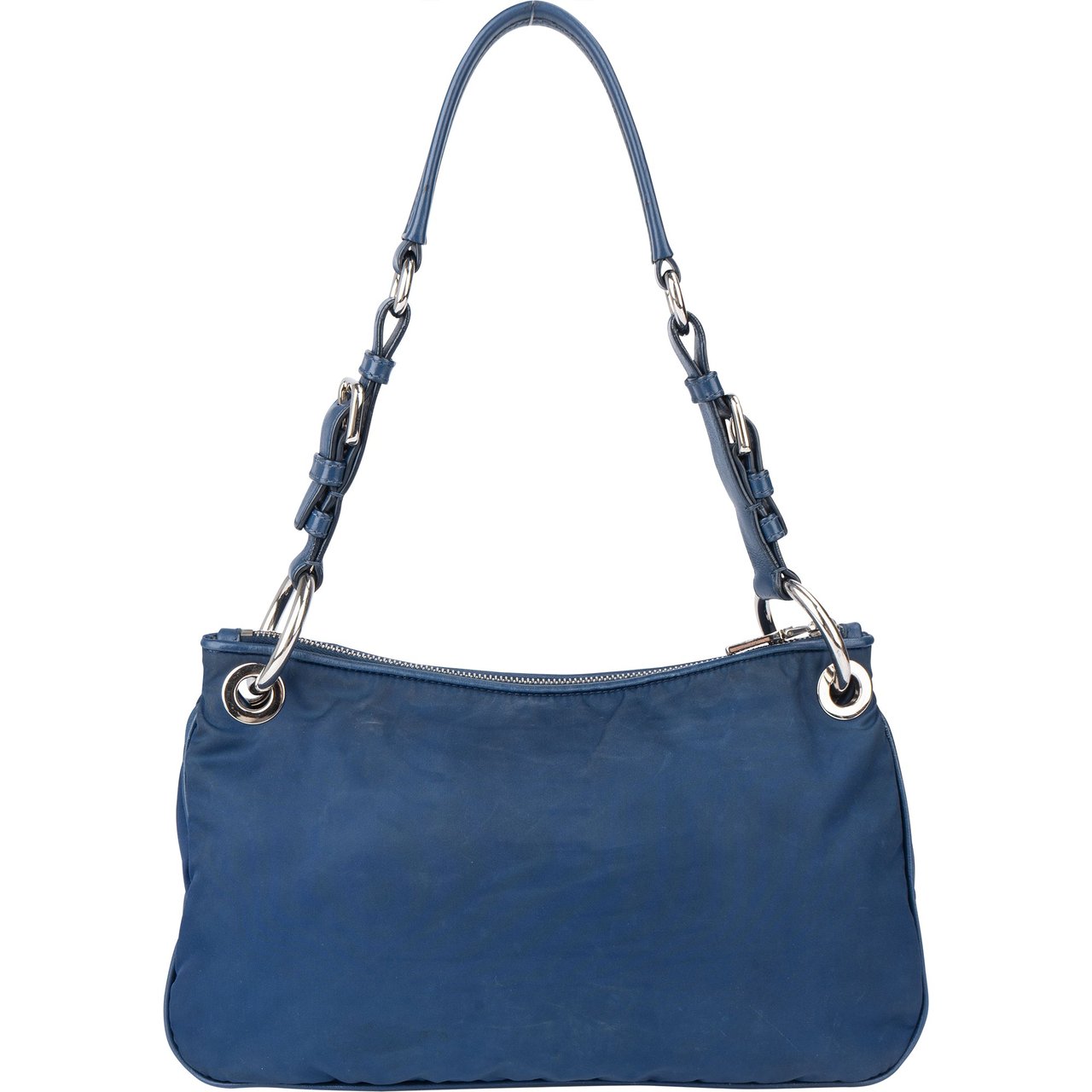Prada Prada Blue Nylon City Shoulder Bag Blauw