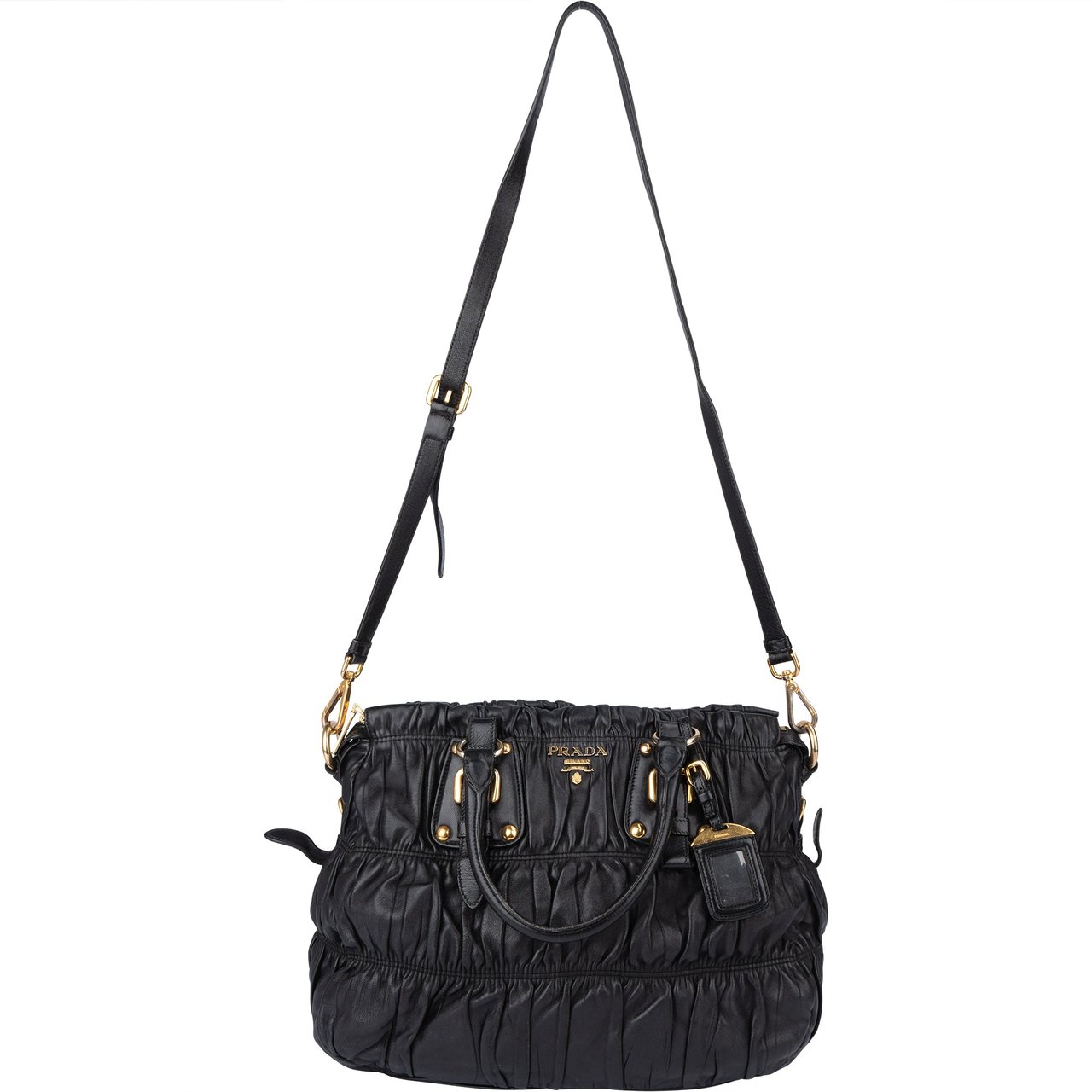 Prada Prada Quilted Leather City Handbag Zwart