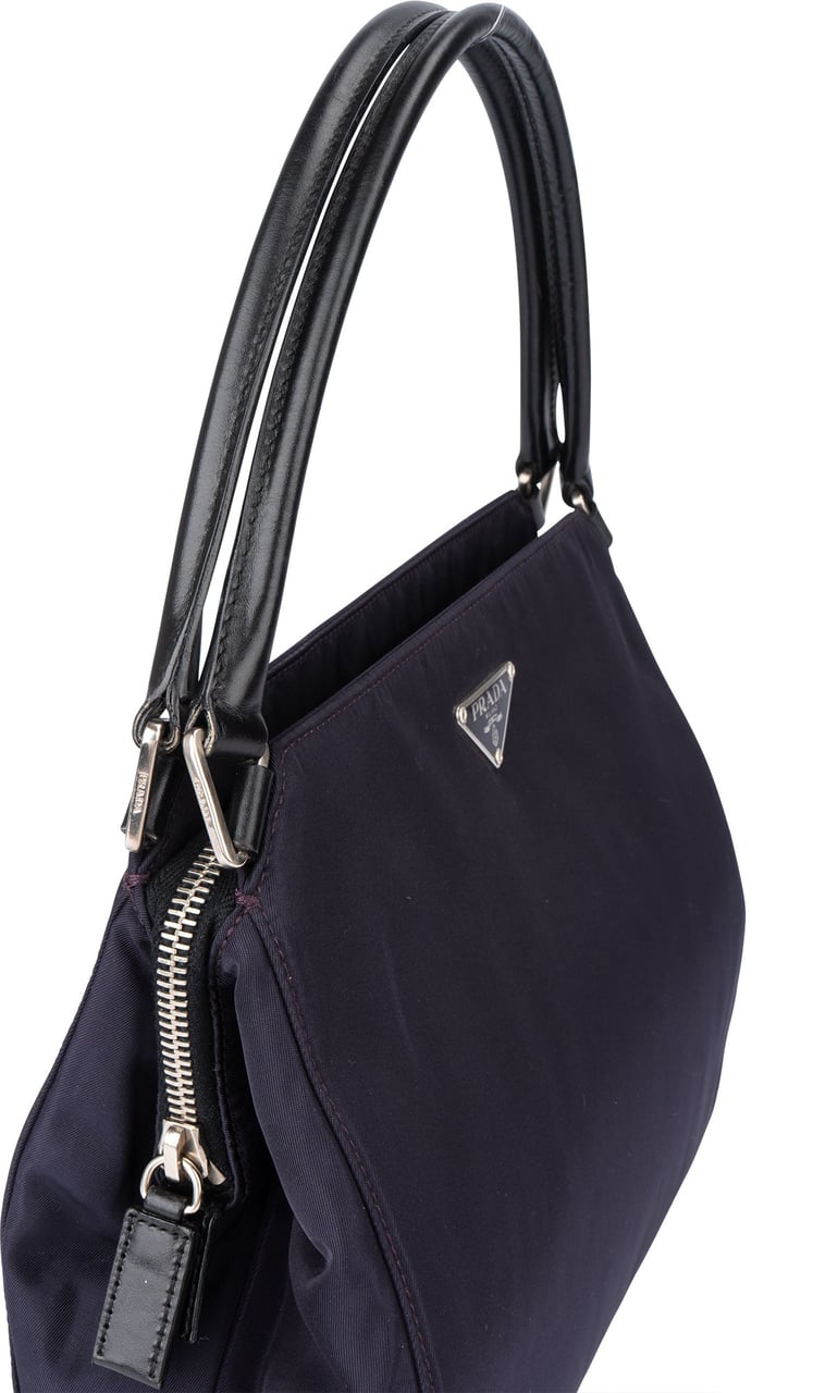 Prada Purple Nylon Triangle Handbag Paars