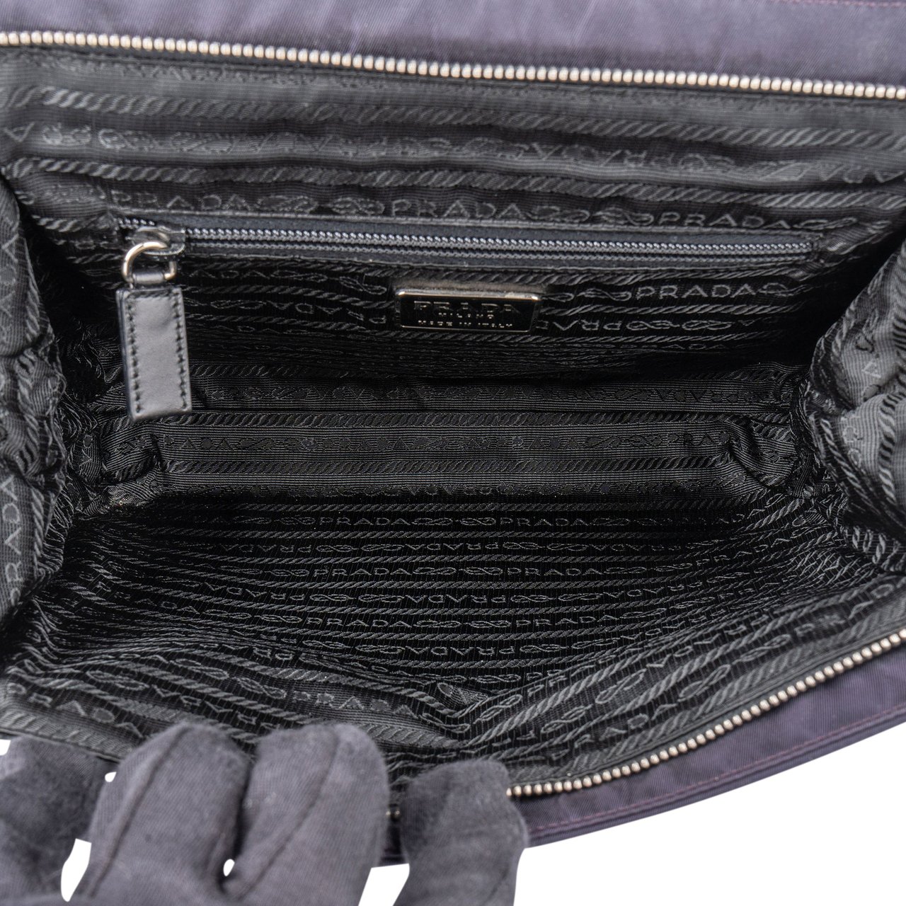 Prada Purple Nylon Triangle Handbag Paars