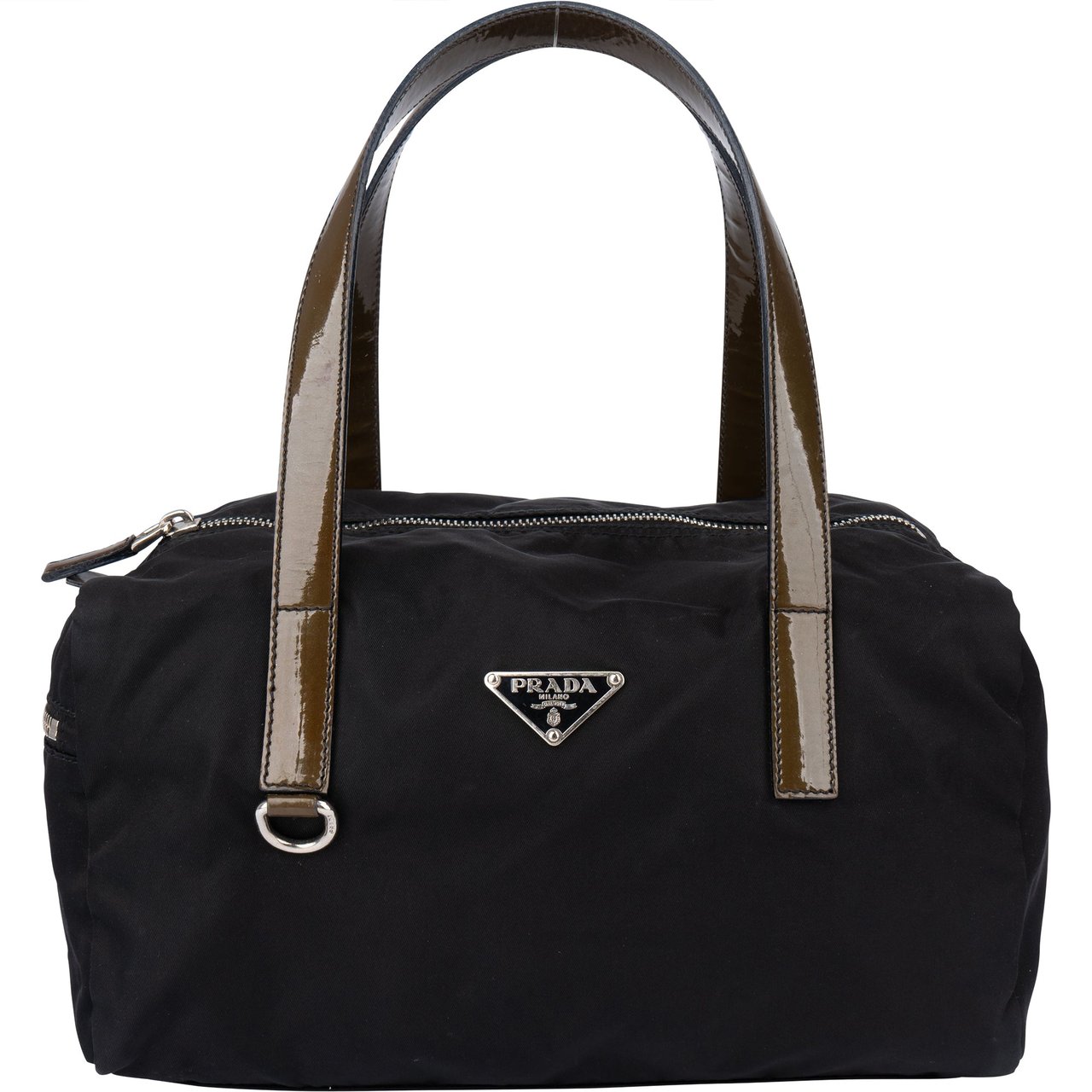 Prada Prada Black Nylon Triangle Handbag Zwart