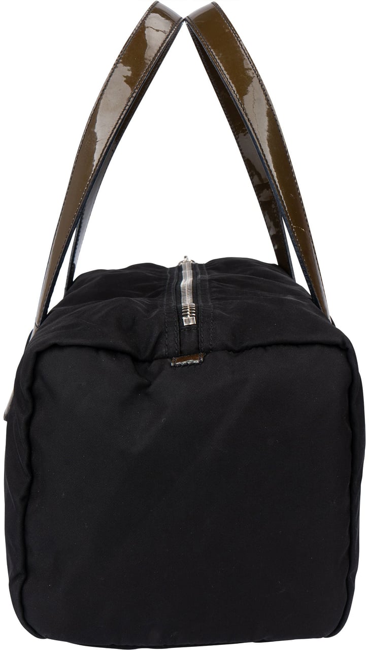 Prada Black Nylon Triangle Handbag Zwart