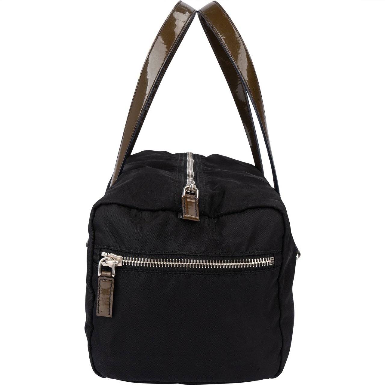 Prada Black Nylon Triangle Handbag Zwart