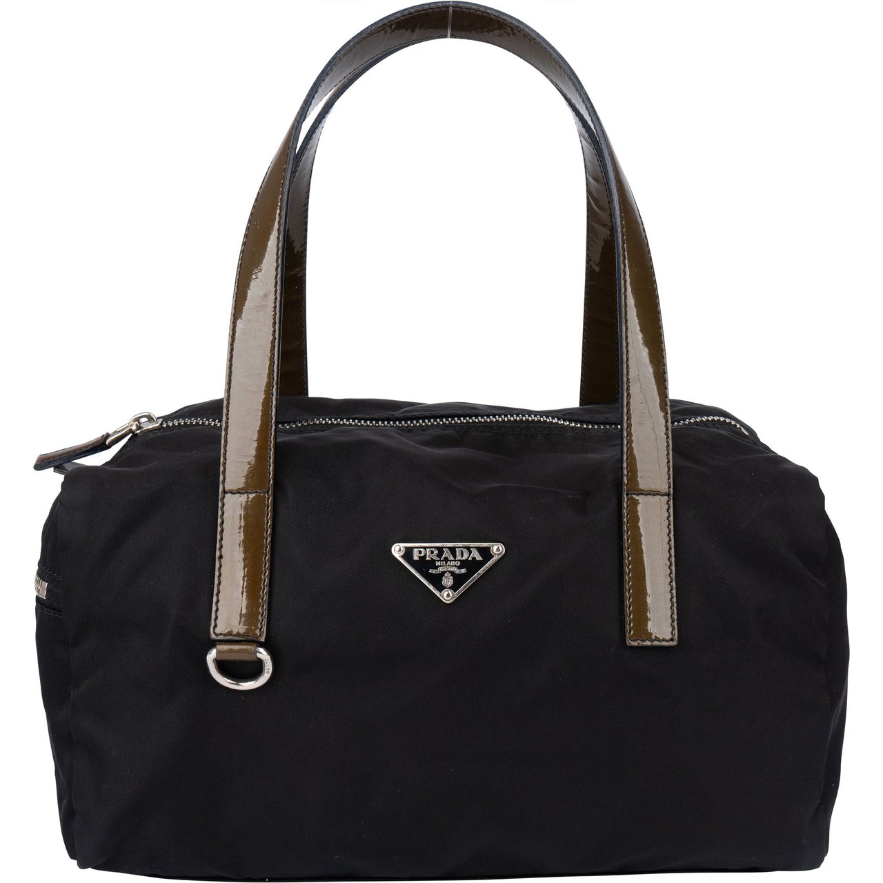 Prada Black Nylon Triangle Handbag Zwart