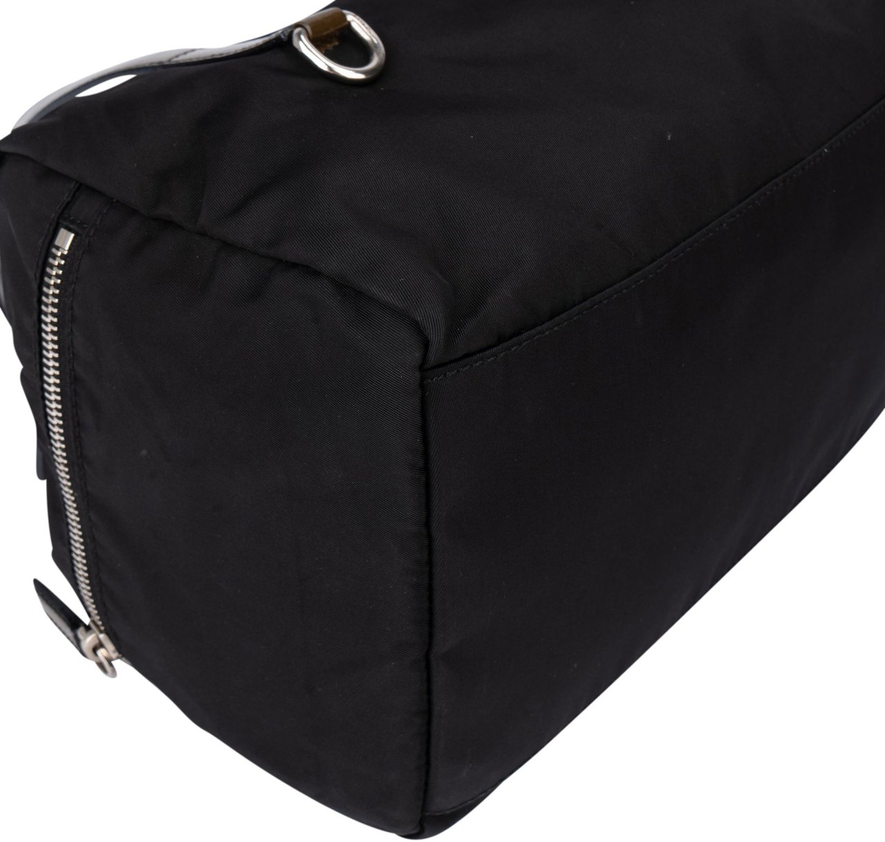 Prada Black Nylon Triangle Handbag Zwart