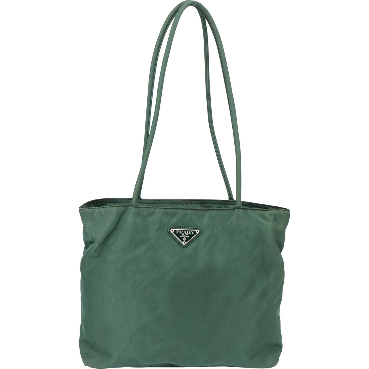 Prada Prada Green Nylon Triangle Shoulder Bag Groen