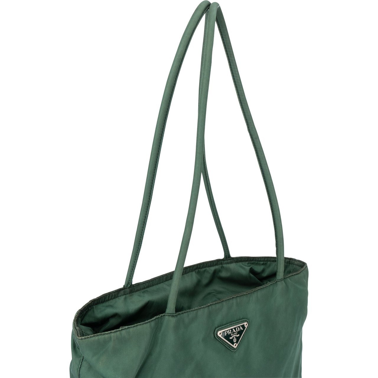Prada Prada Green Nylon Triangle Shoulder Bag Groen