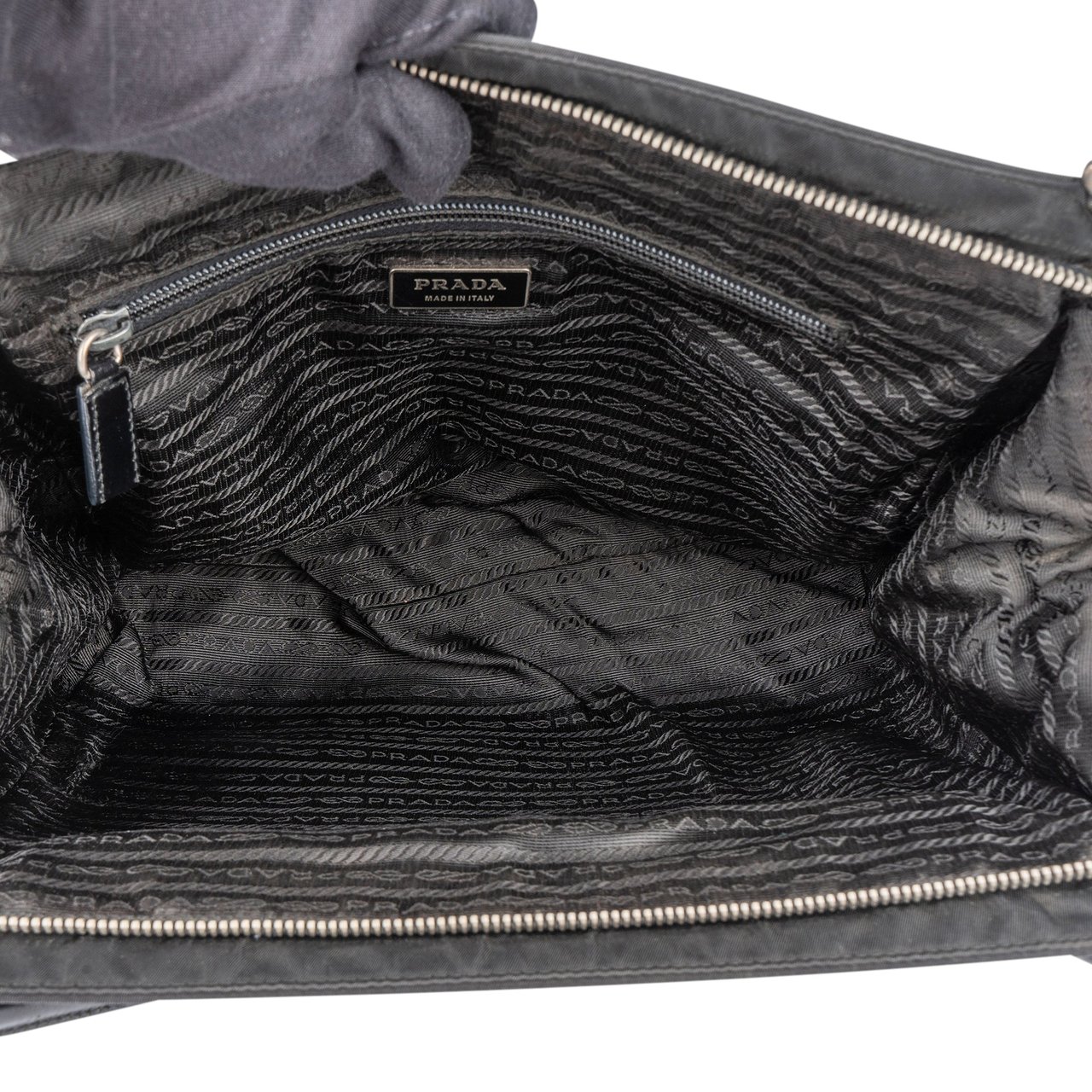 Prada Prada Black Nylon Triangle Handbag Zwart