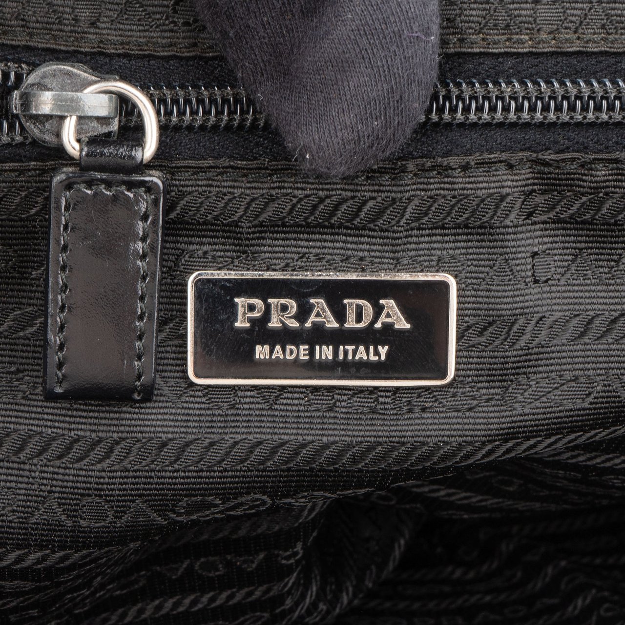 Prada Prada Black Nylon Triangle Handbag Zwart