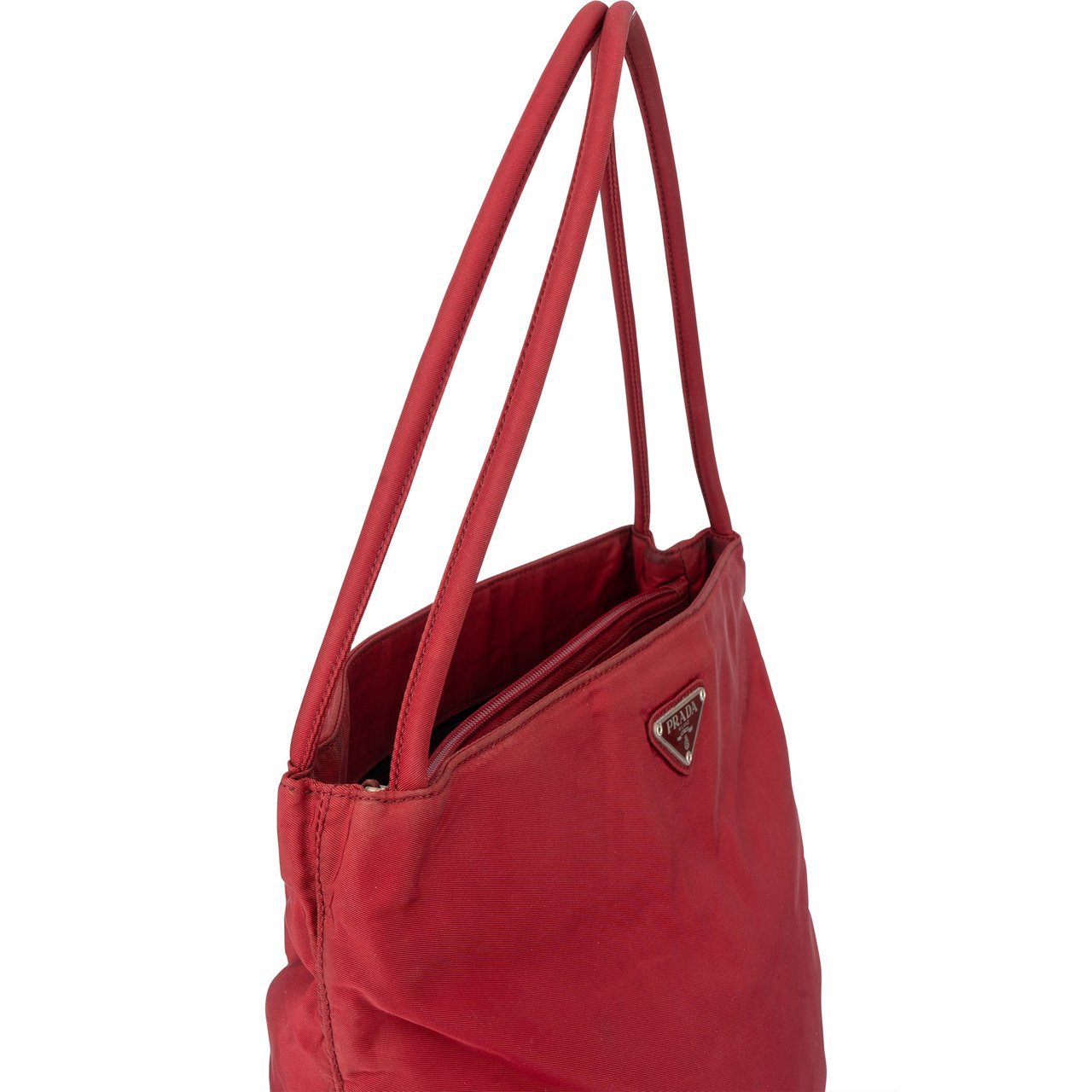 Prada Prada Red Nylon Triangle Handbag Divers