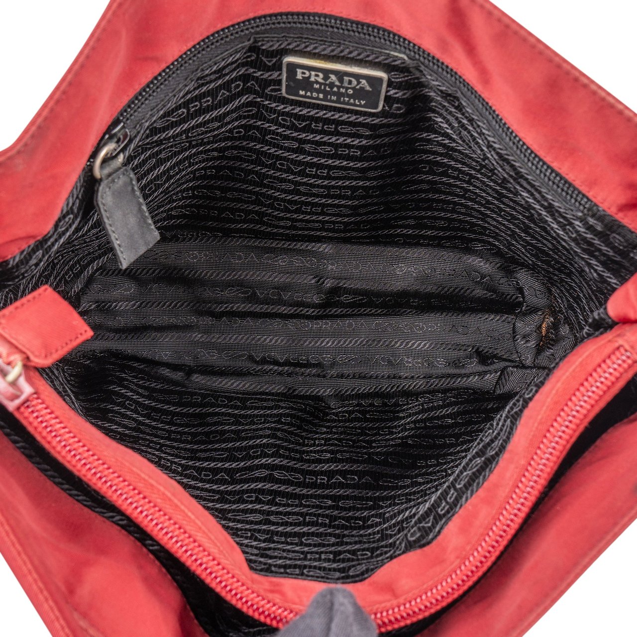 Prada Prada Red Nylon Triangle Handbag Divers