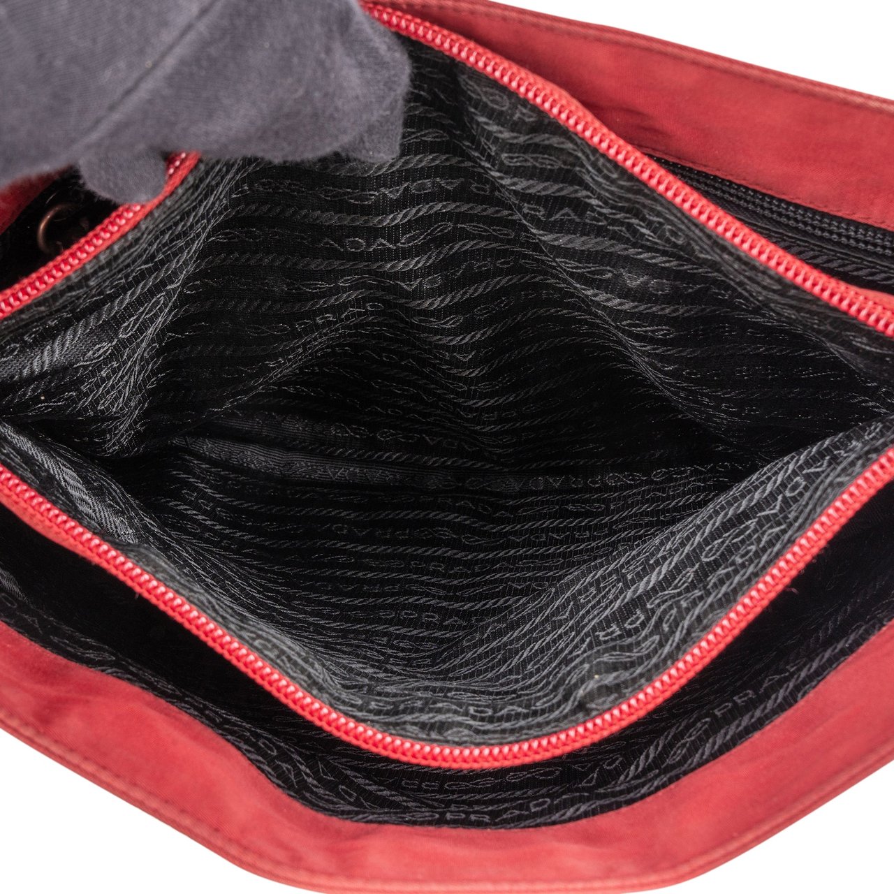 Prada Prada Red Nylon Triangle Handbag Divers