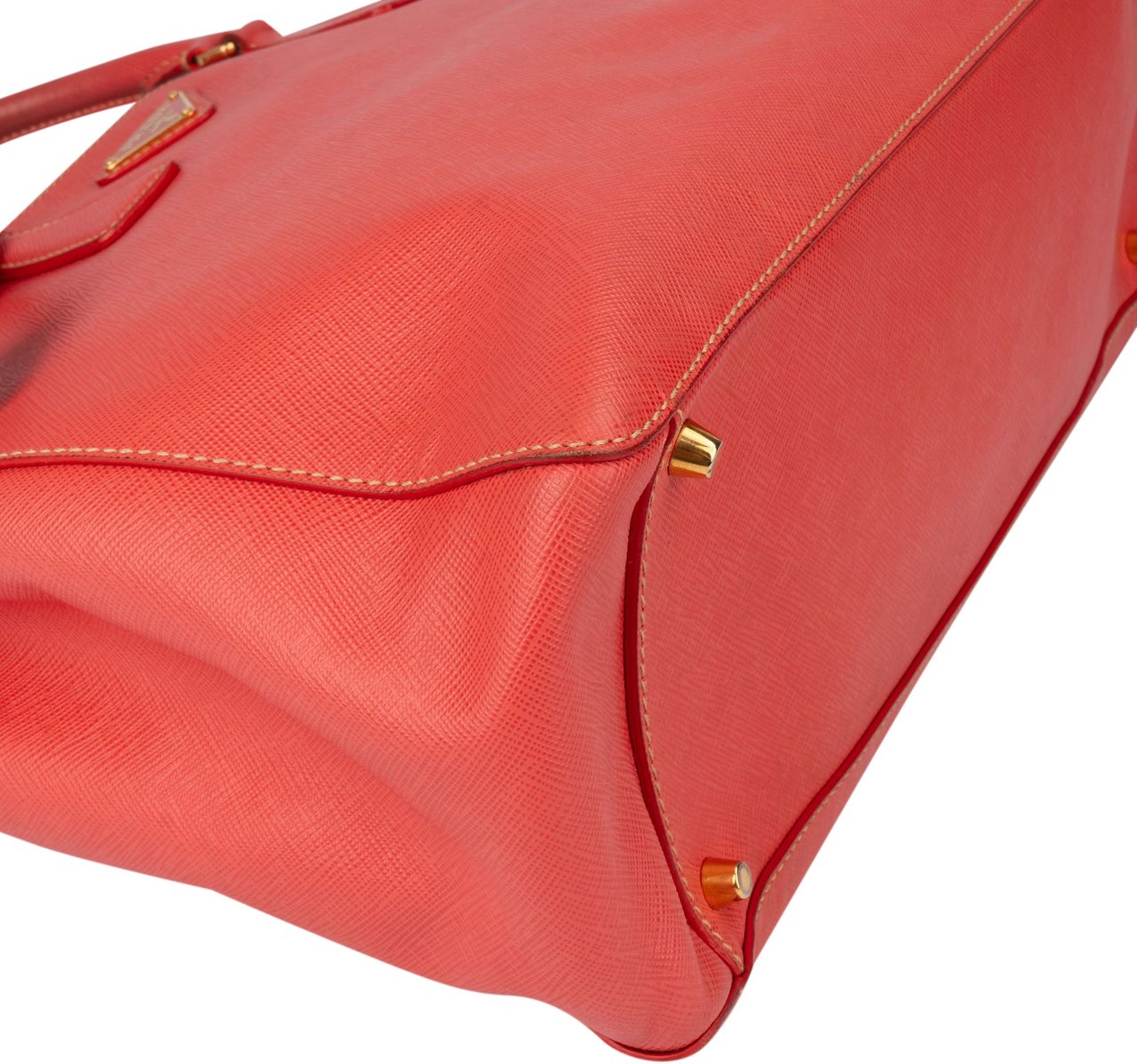 Prada Prada Corallo Saffiano Leather Triangle Galleria Handbag Oranje
