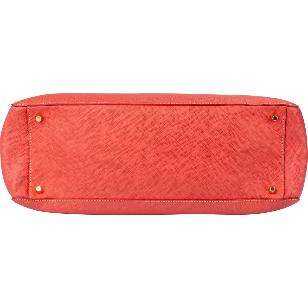 Prada Prada Corallo Saffiano Leather Triangle Galleria Handbag Oranje