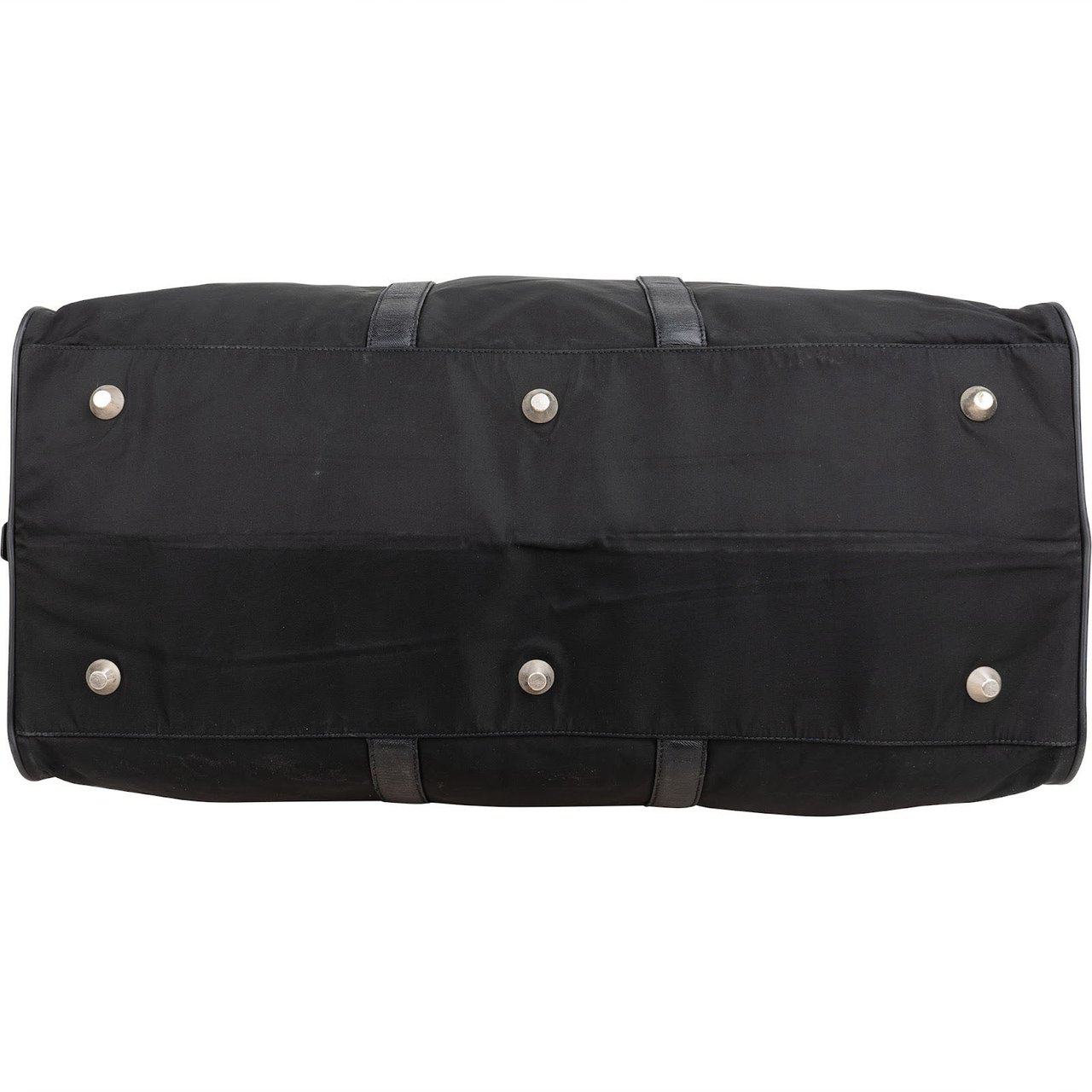 Prada Black Nylon Triangle Duffle Bag 55 Tarvel Bag Zwart