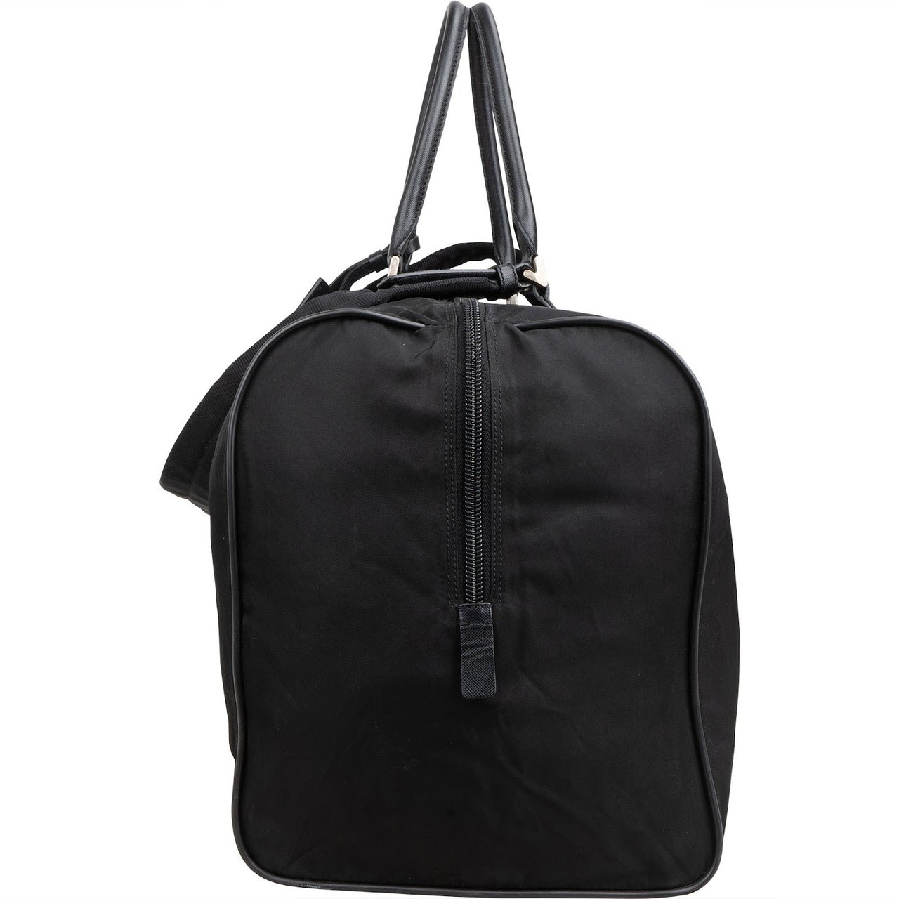 Prada Black Nylon Triangle Duffle Bag 55 Tarvel Bag Zwart