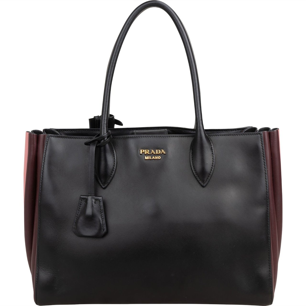 Prada Leather Bibliothèque Tote Handbag Zwart