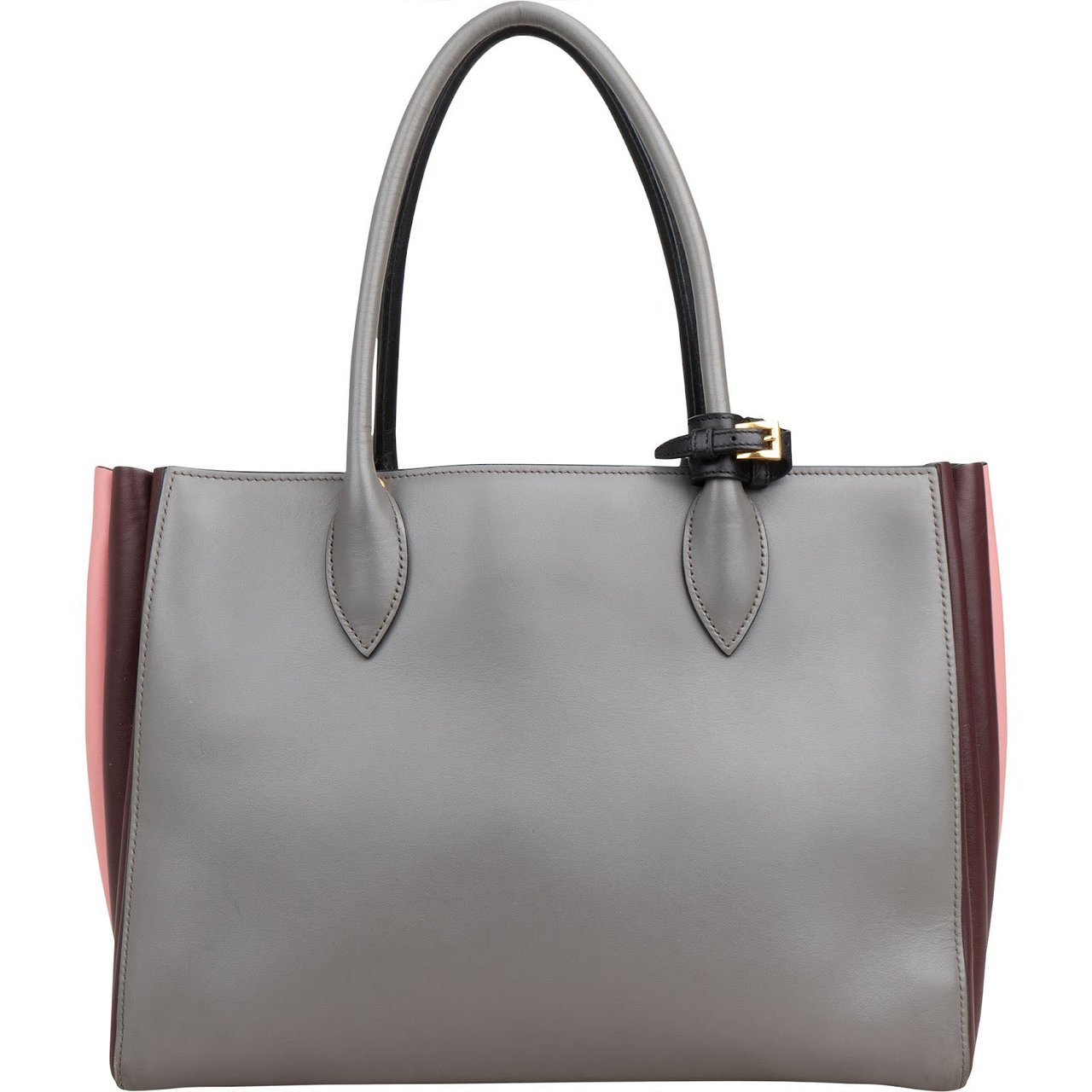 Prada Leather Bibliothèque Tote Handbag Zwart