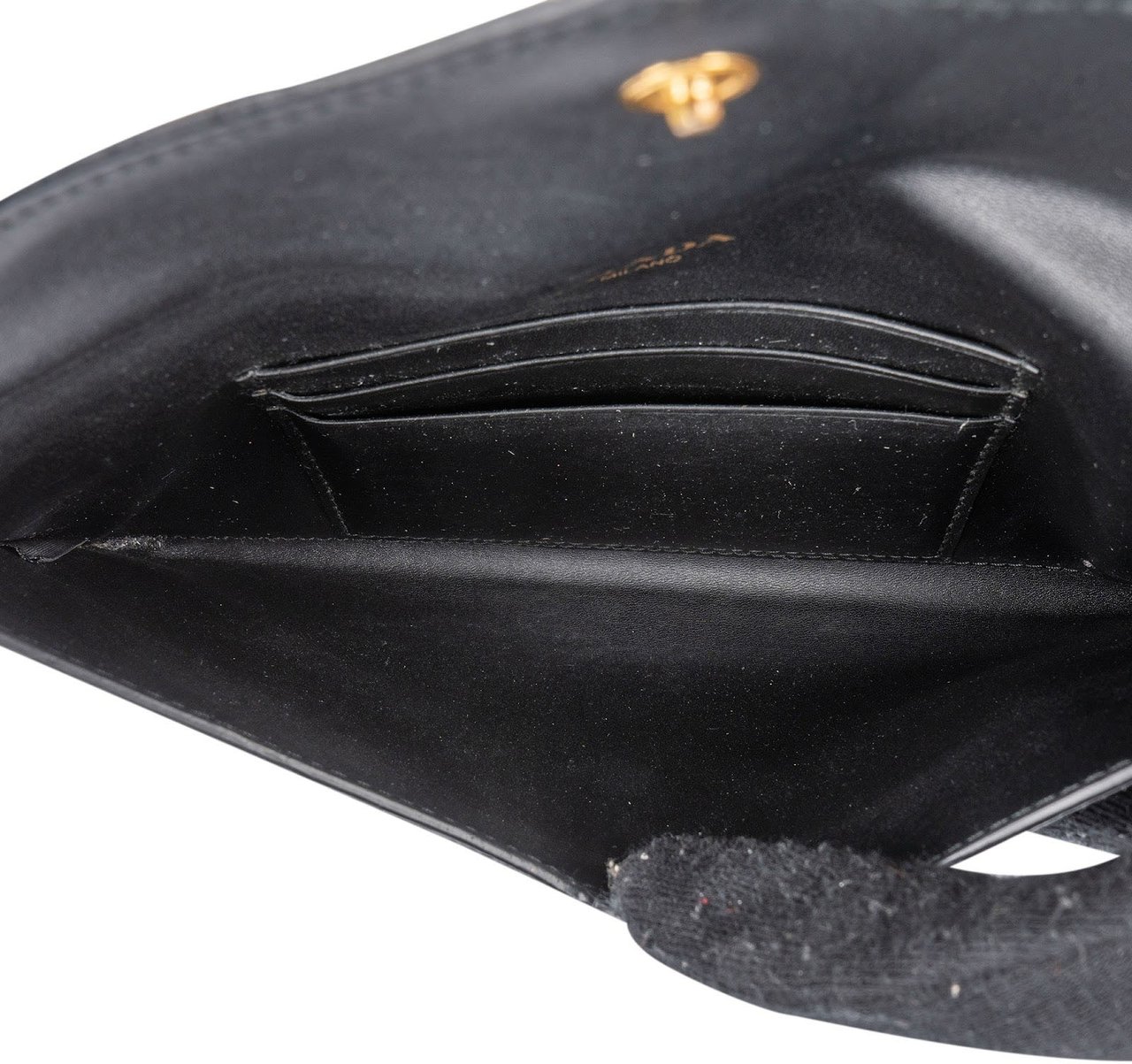 Prada Saffiano Leather Envelope Clutch Wallet Zwart