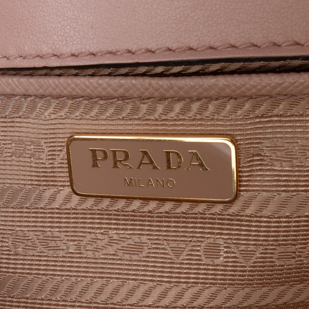 Prada Saffiano Lux Chain Crossbody Bruin