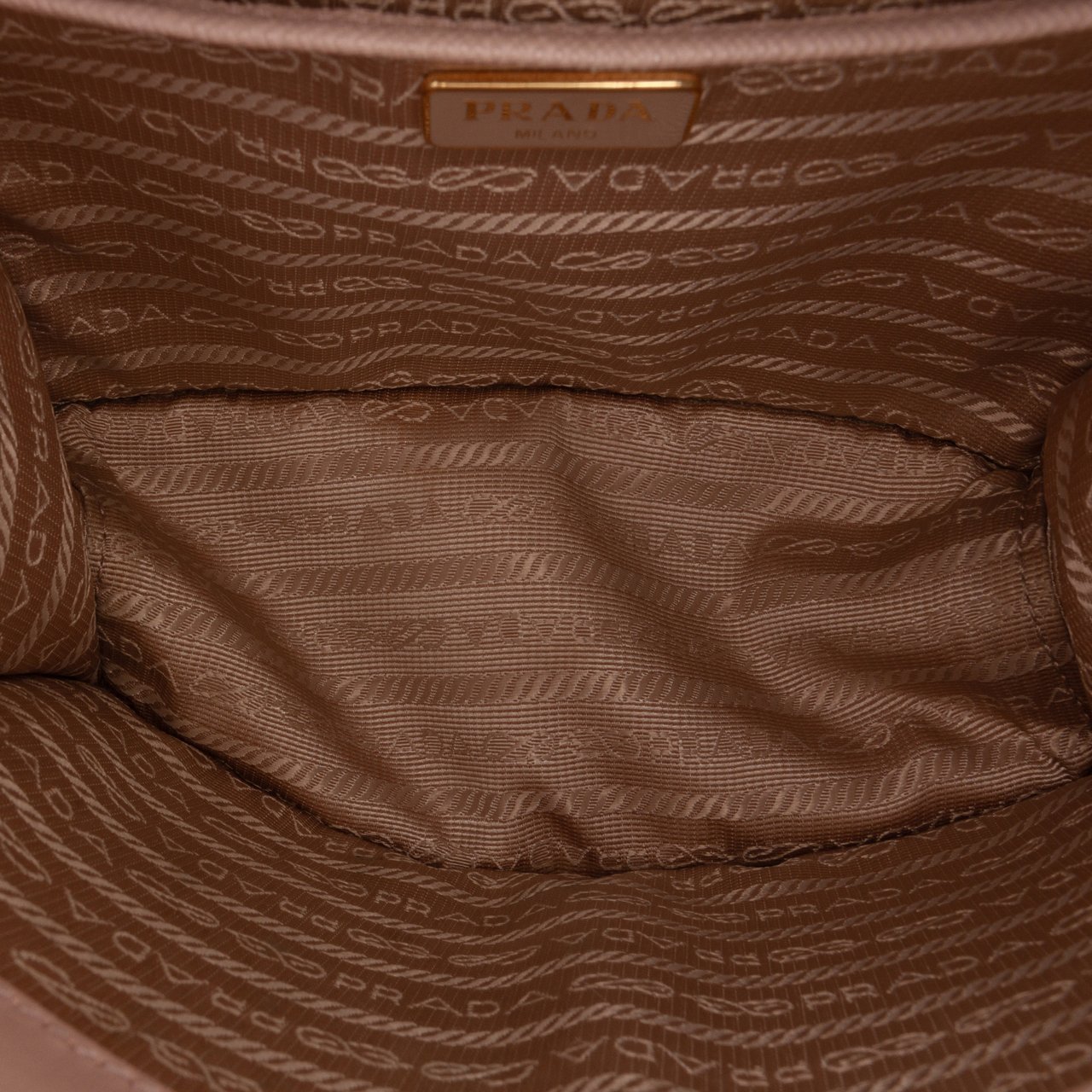 Prada Saffiano Lux Chain Crossbody Bruin