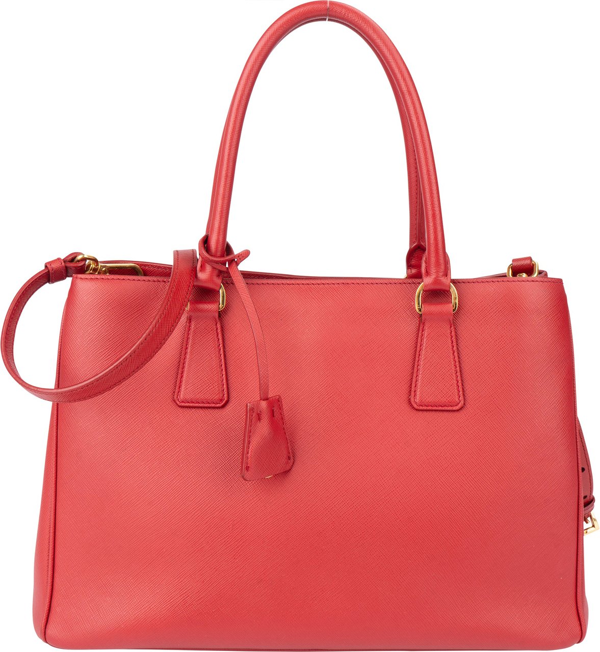 Prada Prada Red Saffiano Leather Galleria Handbag Rood