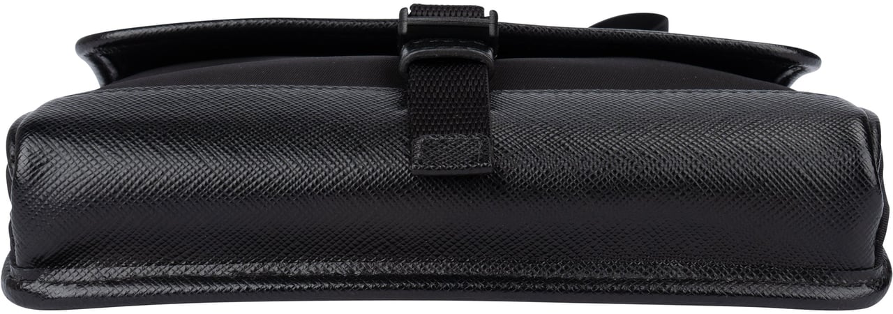Prada Nylon Triangle Mini Crossbody Side Bag Zwart