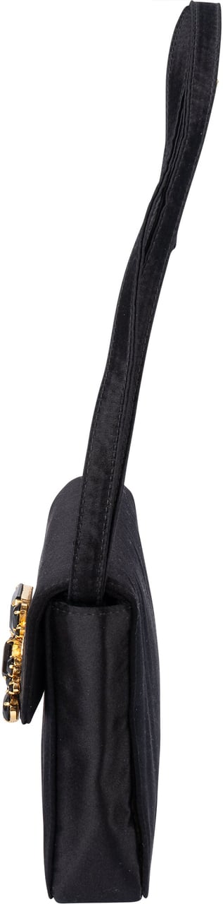 Prada Prada Limited Satin Crystal Mini Shoulder Bag Zwart