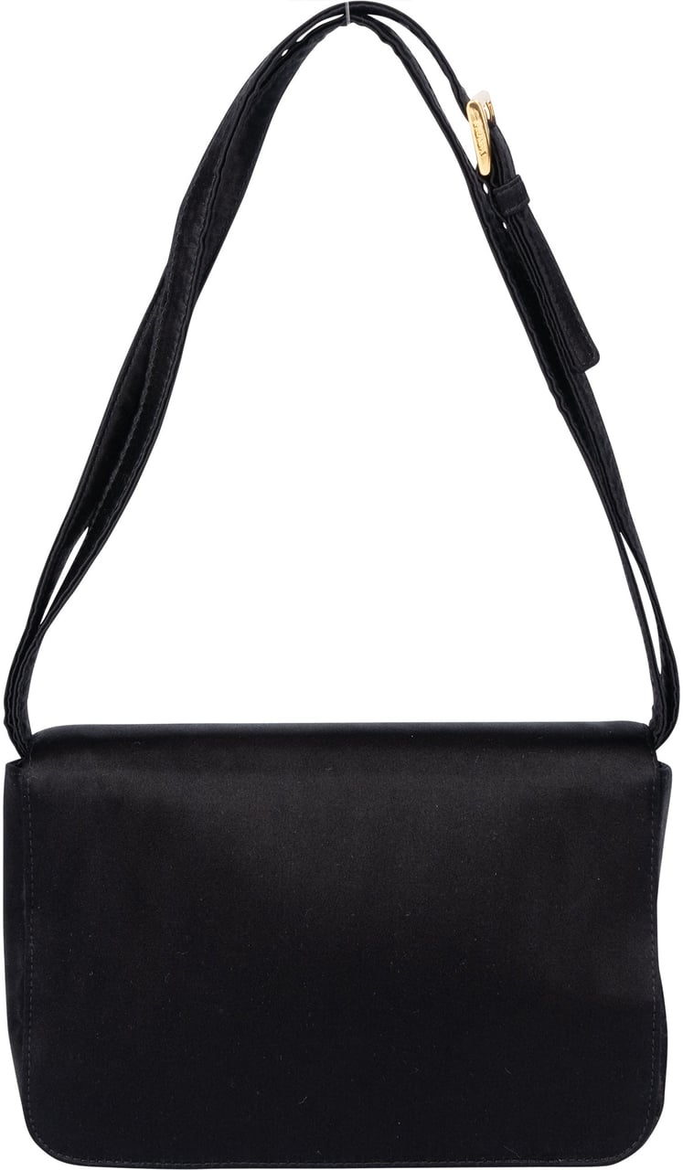Prada Prada Limited Satin Crystal Mini Shoulder Bag Zwart