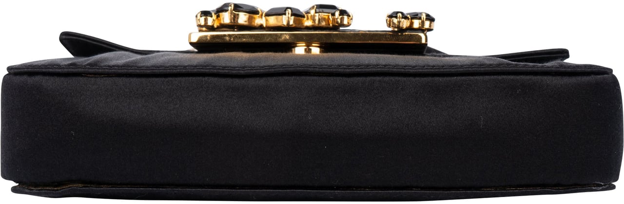 Prada Prada Limited Satin Crystal Mini Shoulder Bag Zwart
