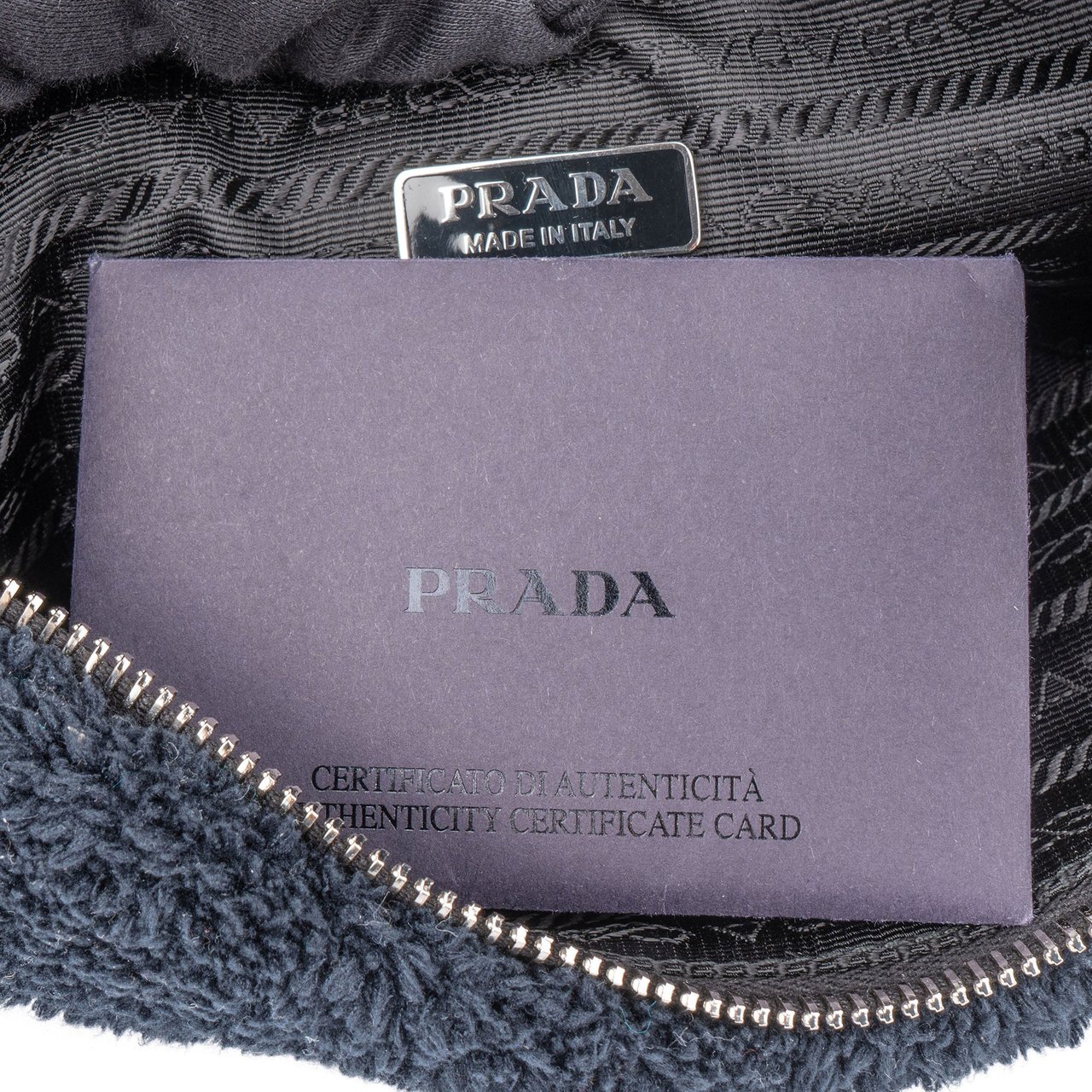 Prada Terry Milano Triangle Handbag Zwart