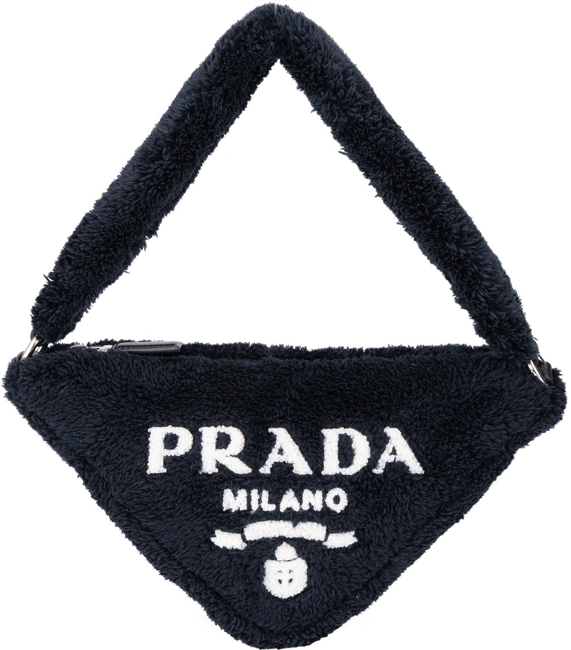 Prada Terry Milano Triangle Handbag Zwart
