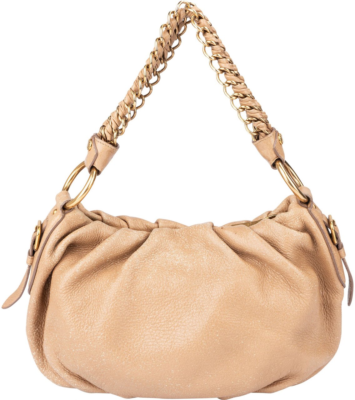 Prada Prada Cervo Lux Leather Chain Handbag Bruin