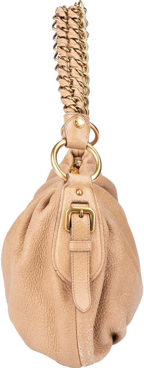 Prada Prada Cervo Lux Leather Chain Handbag Bruin