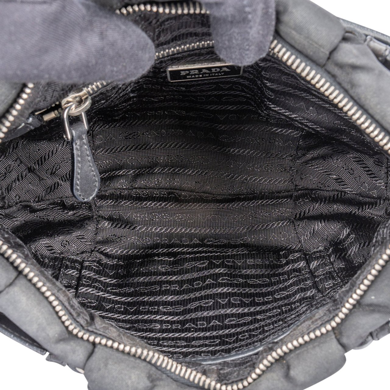 Prada Black Nylon Puffer Shoulder Bag Zwart