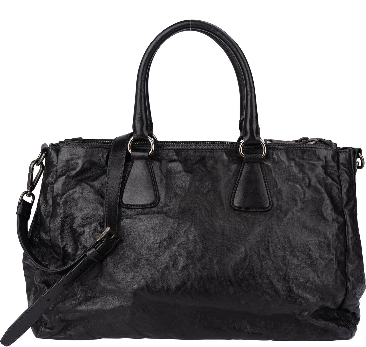 Prada Prada Black Series Nappa Antique Vitello Handbag Zwart
