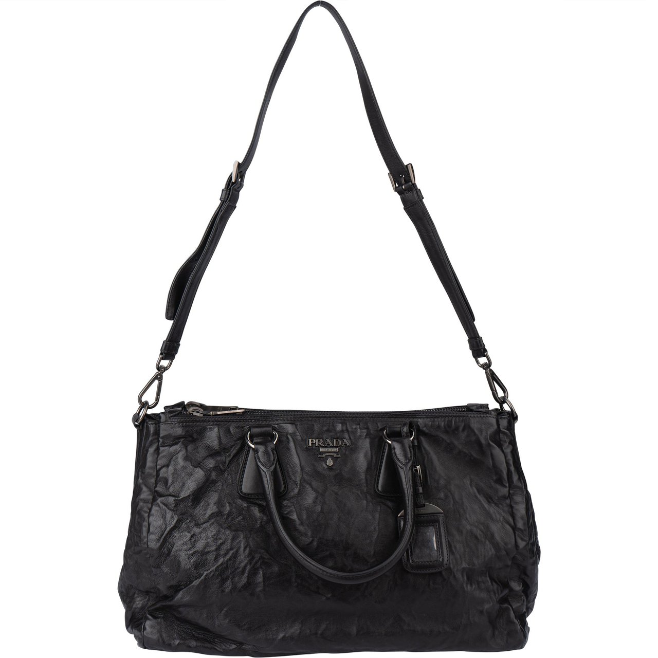 Prada Prada Black Series Nappa Antique Vitello Handbag Zwart