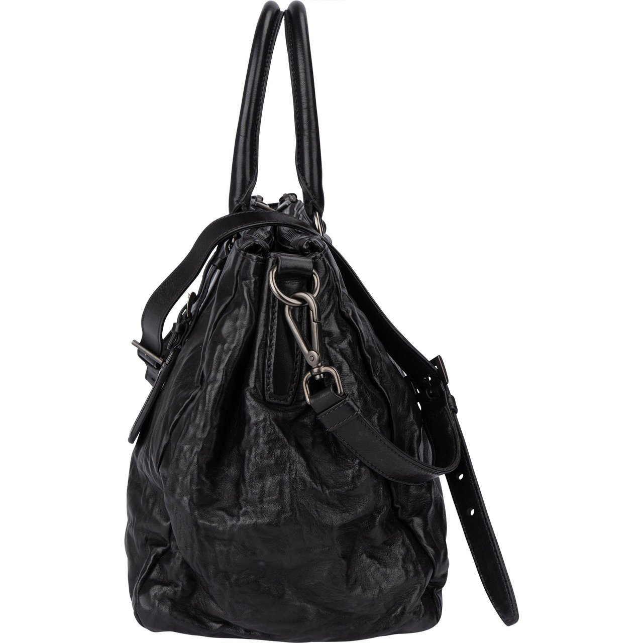 Prada Prada Black Series Nappa Antique Vitello Handbag Zwart