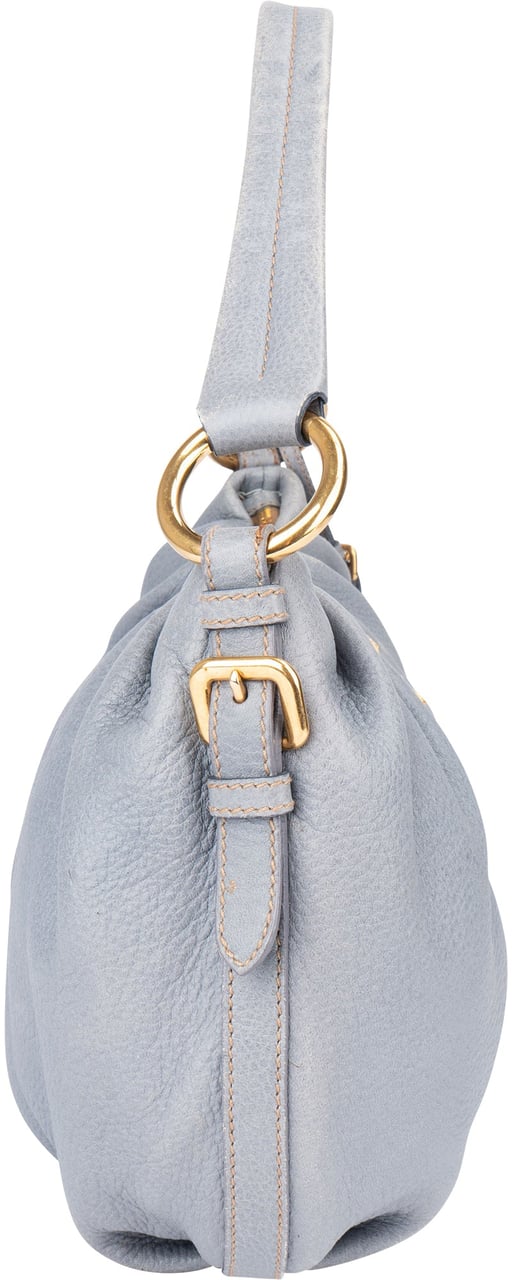 Prada Prada Cervo Lux Leather Chain Handbag Blauw