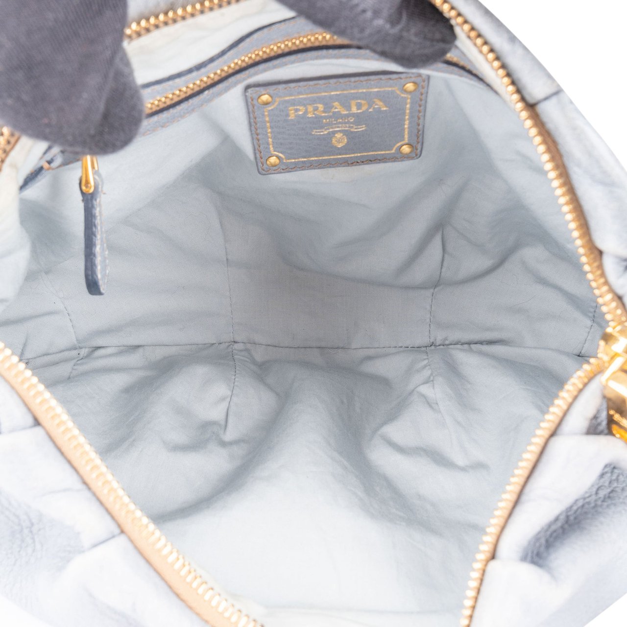 Prada Prada Cervo Lux Leather Chain Handbag Blauw
