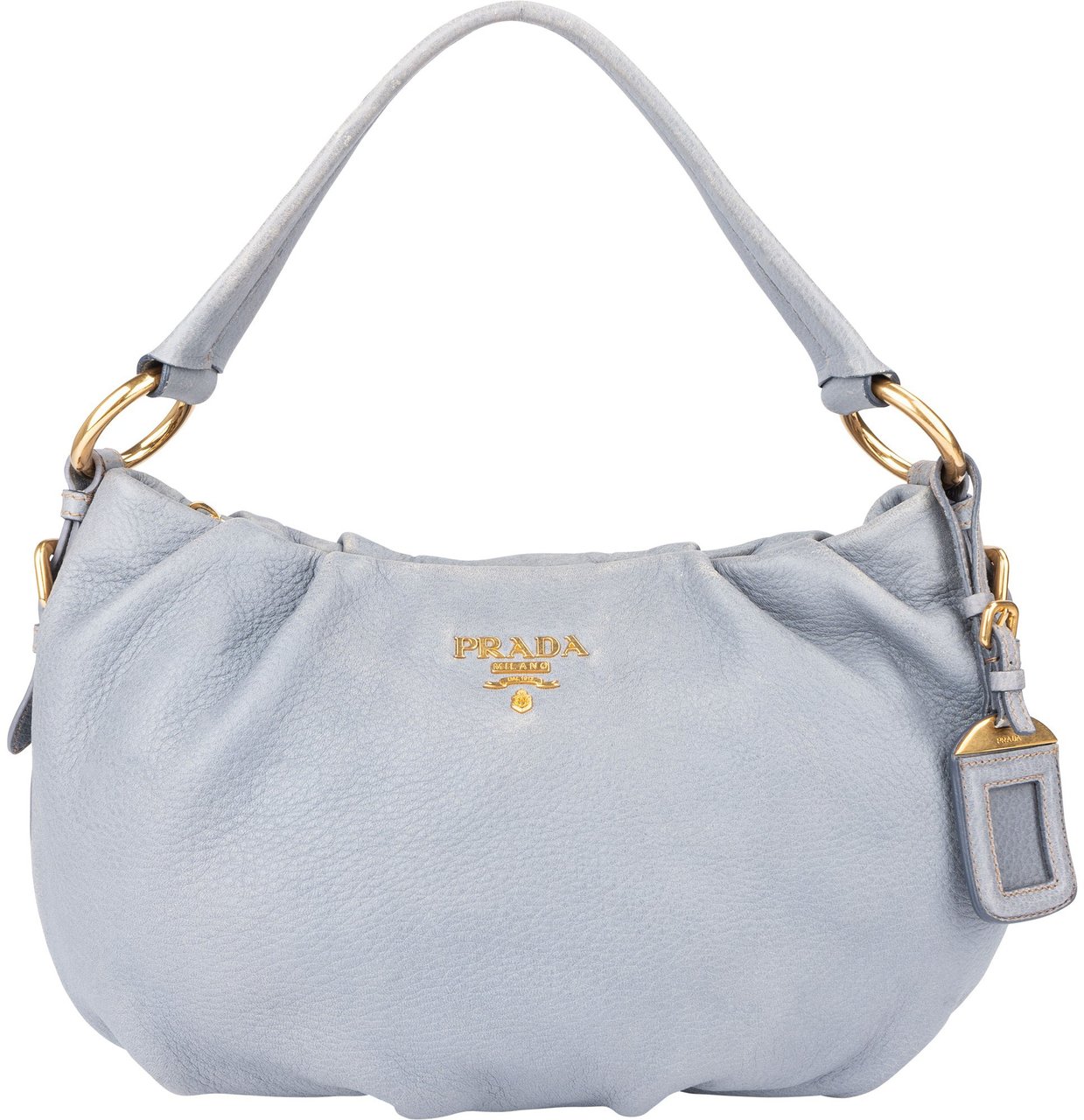 Prada Prada Cervo Lux Leather Chain Handbag Blauw
