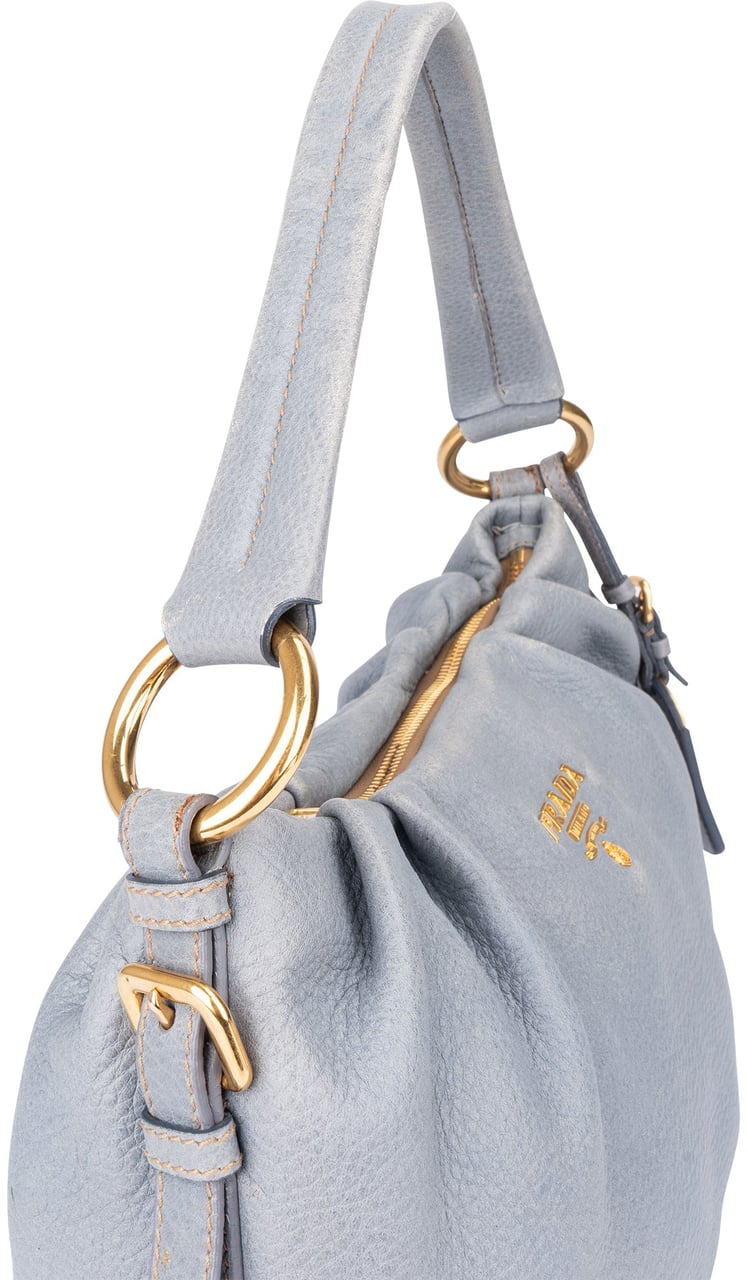 Prada Prada Cervo Lux Leather Chain Handbag Blauw