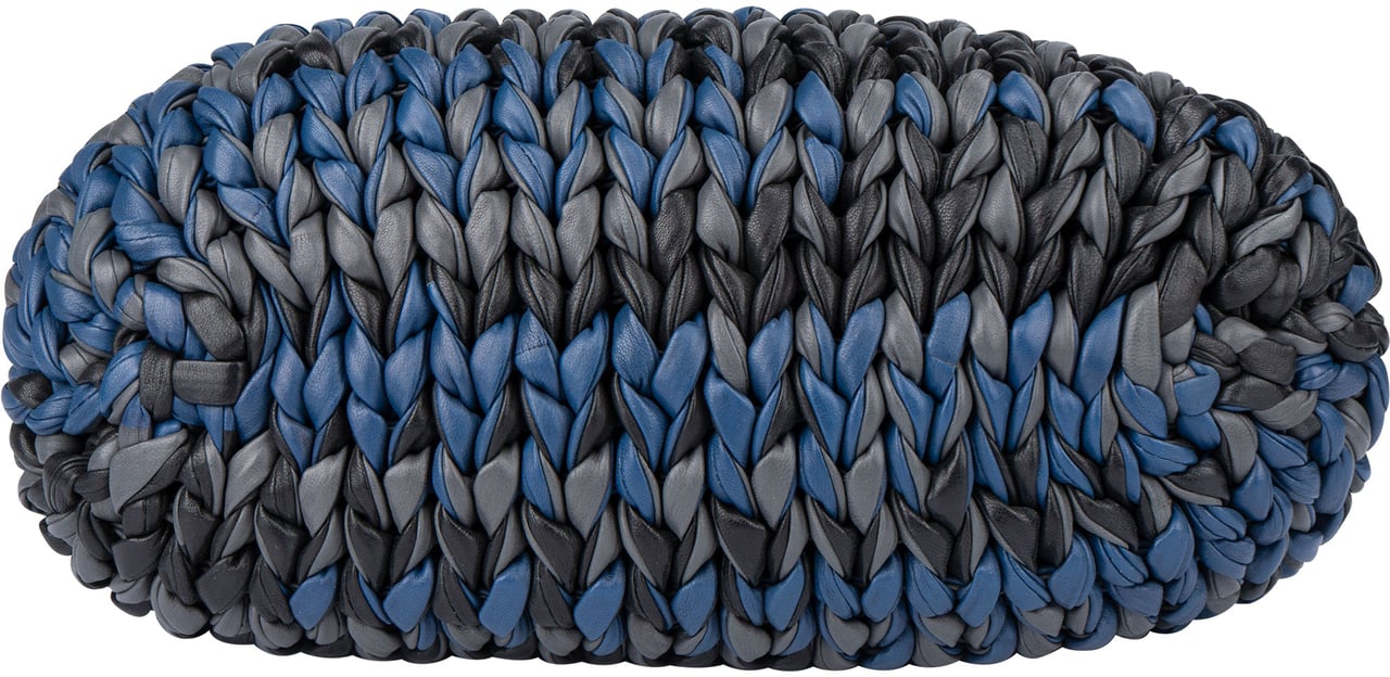Prada Tricolor Braided Leather City Handbag Zwart