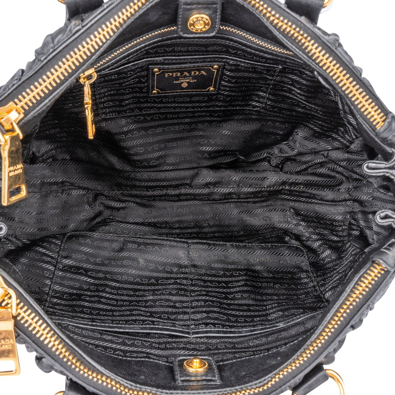 Prada Prada Quilted Leather City Handbag Zwart
