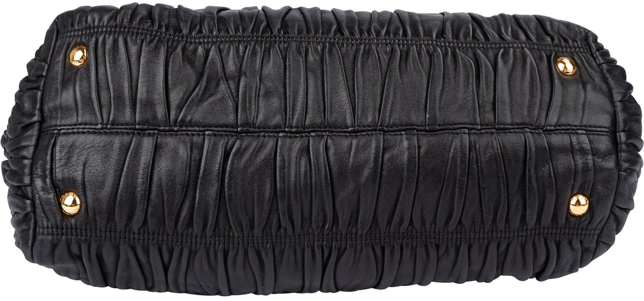 Prada Prada Quilted Leather City Handbag Zwart