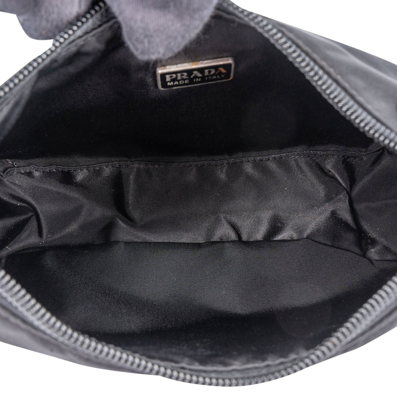 Prada Prada Black Nylon Triangle Vintage Re-Edition Handbag Zwart
