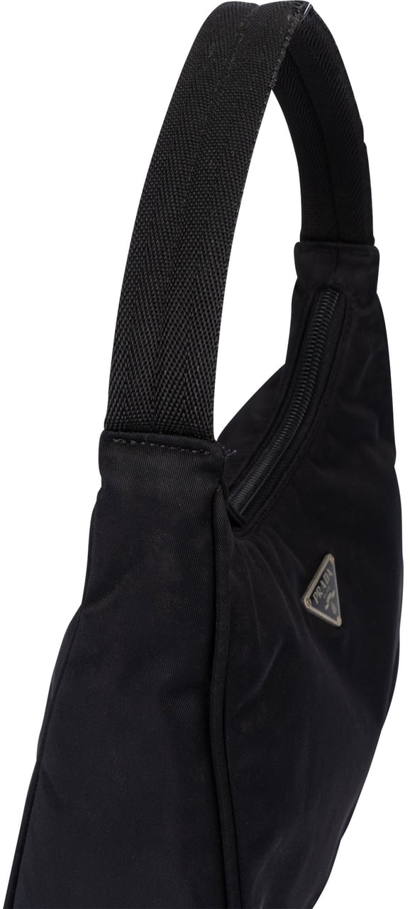 Prada Prada Black Nylon Triangle Vintage Re-Edition Handbag Zwart