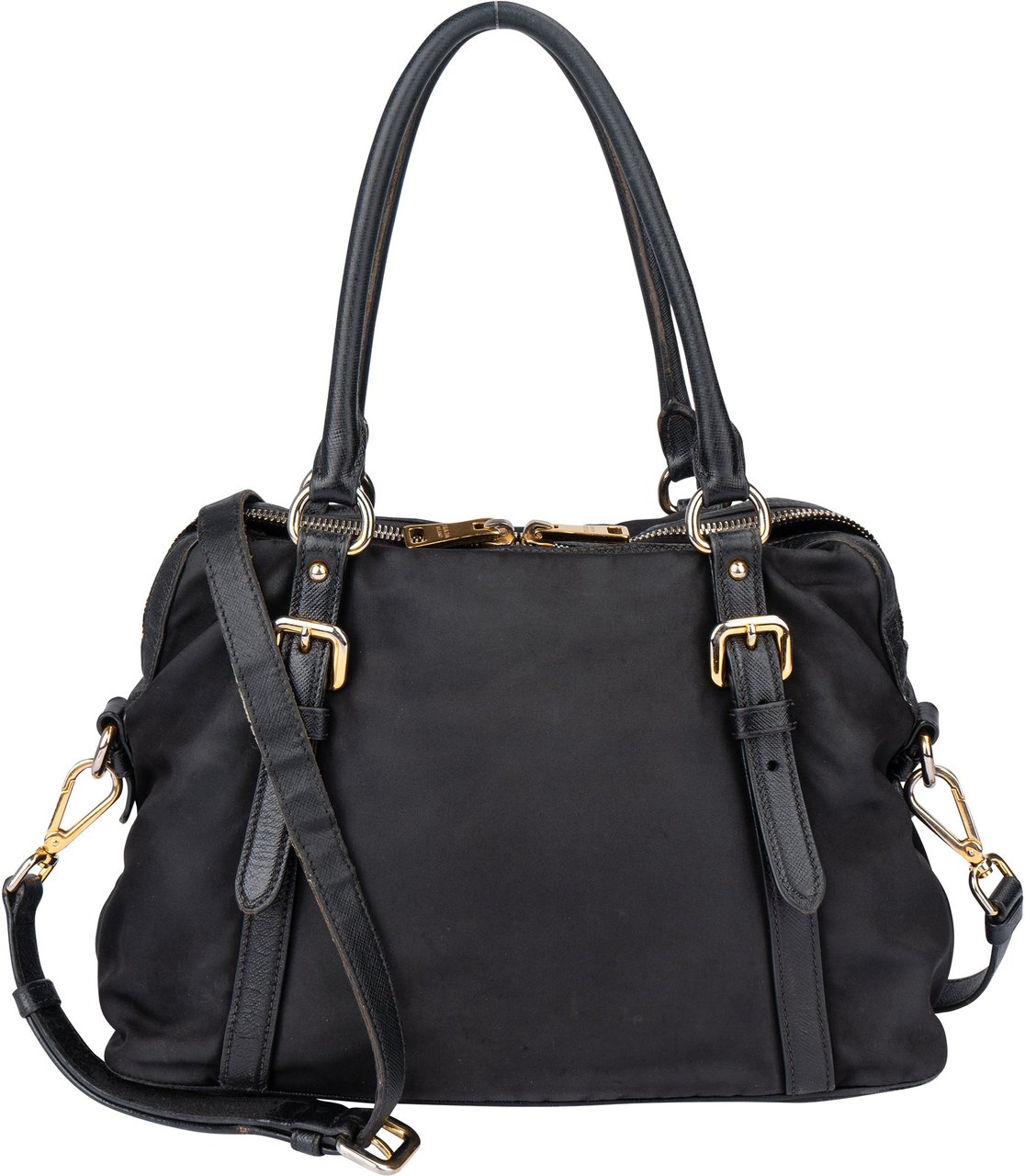 Prada Prada Black Nylon City Handbag Zwart