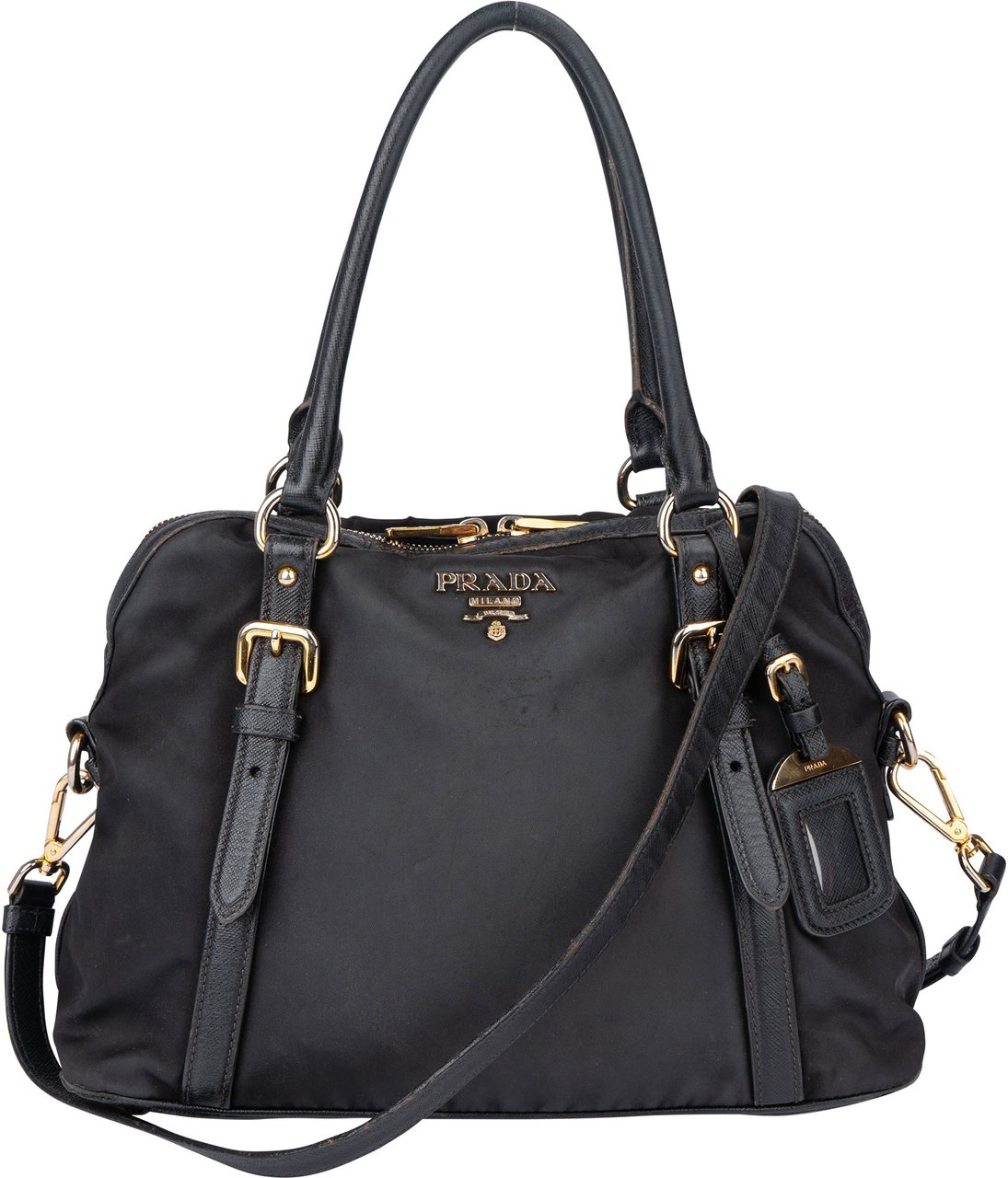 Prada Prada Black Nylon City Handbag Zwart